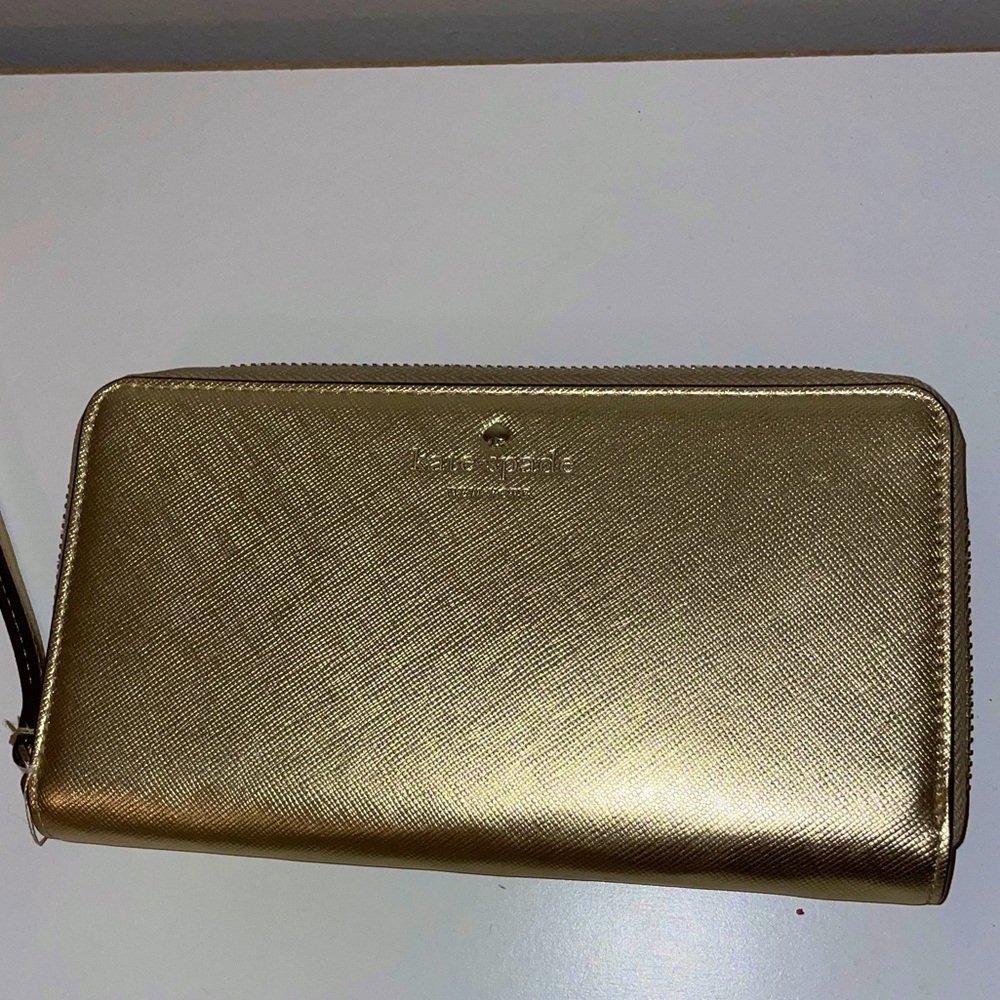 Gold Kate spade wallet